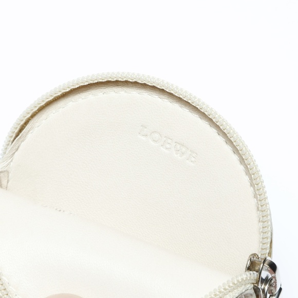 LOEWE Leather Mini Wallet/Coin Case, Ivory